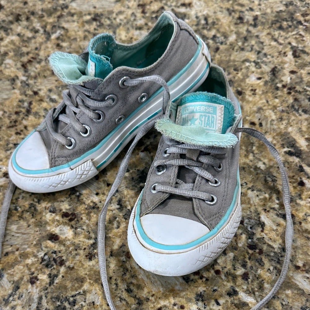 Converse Kids Sneakers in Gray and Teal